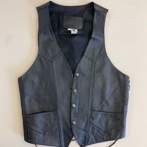 Worn in the Movie “Please Baby Please” with Demi Moore.  Leather Biker Vest